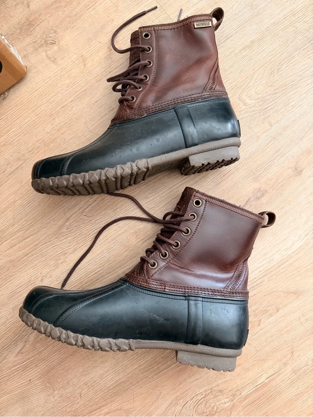 G.H. Bass & Co. Black and Brown Men's Lace-Up Duck Boots
